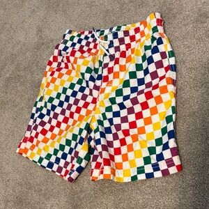 Colorful Checkered Boys Old Navy Swim Shorts Size L (10-12)